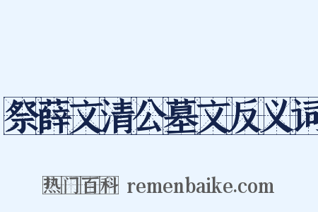 祭薛文清公墓文反义词是什么意思的图片